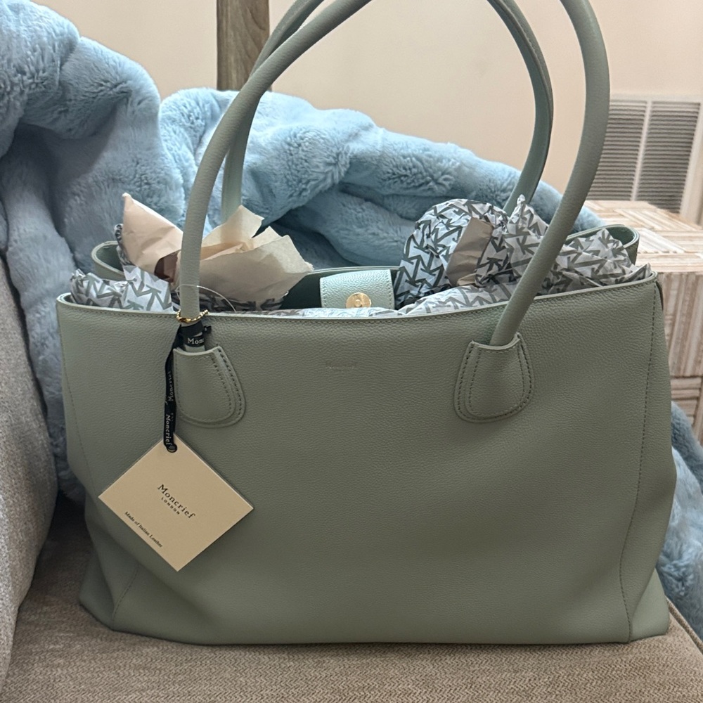 Moncrief London Serrena Frosty Green tote bag